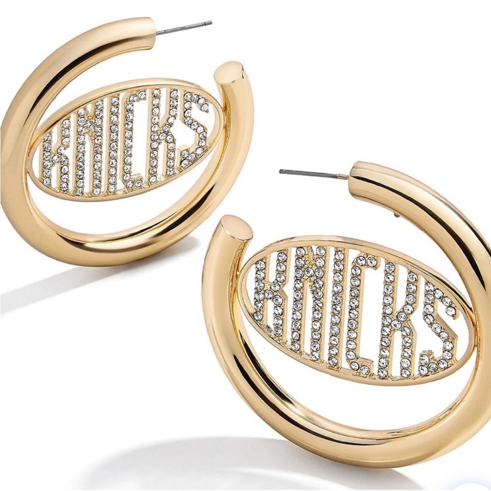 BaubleBar New York Knicks Logo Large Hoop Earrings